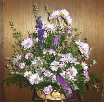 Flowers from Shirley Gartner, Carol Wickstrom, Rita Barber, and Gary Lange