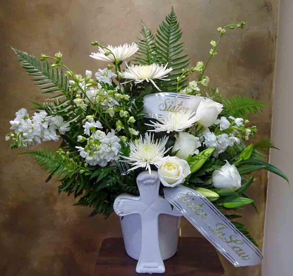 Flowers from Wilma, Mildred, Esther, Elry, and Yvonne - "Sister" "Sister-in-Law"