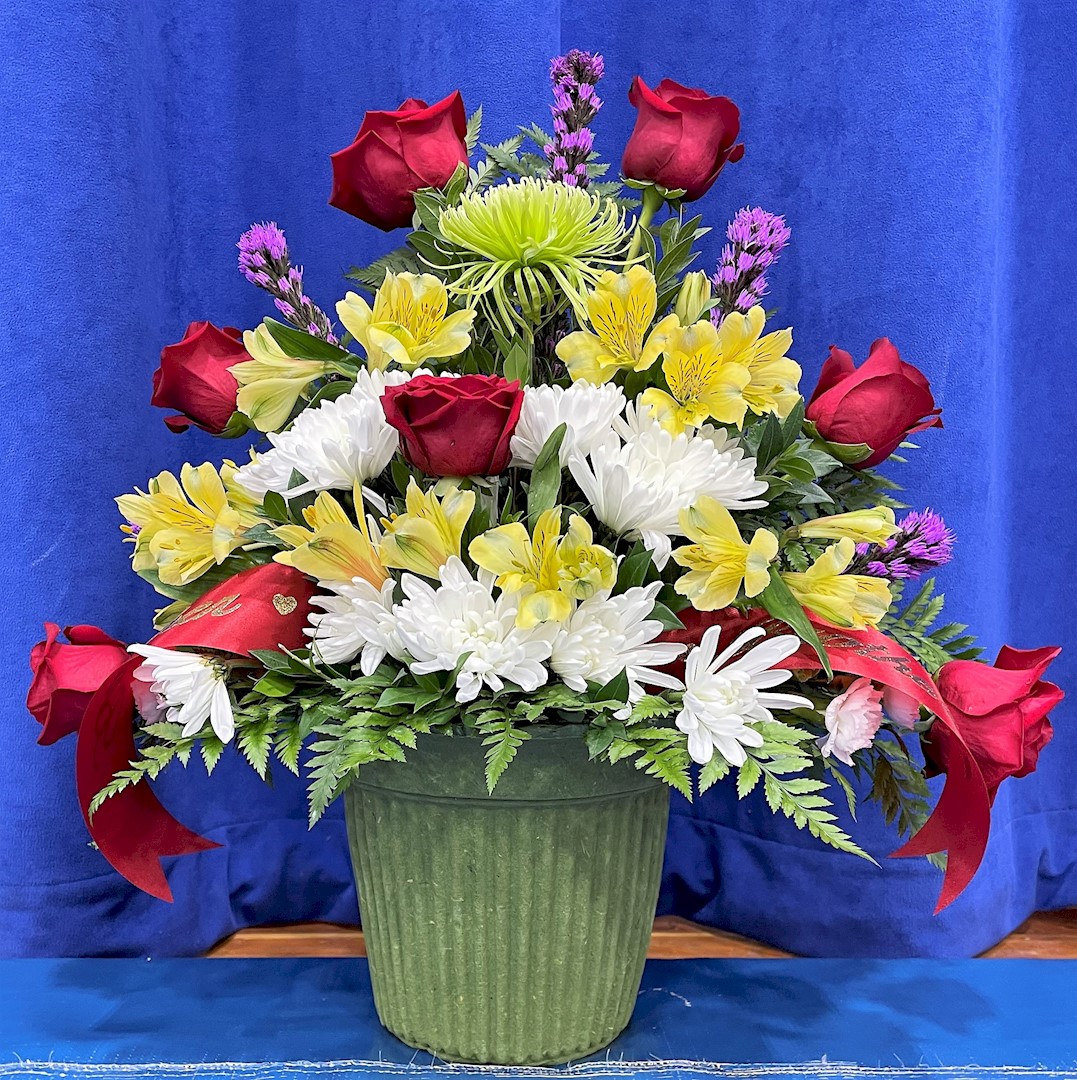 Flowers from Lorraine, Lawrence, Richard, Alice, Lois, and Jerry