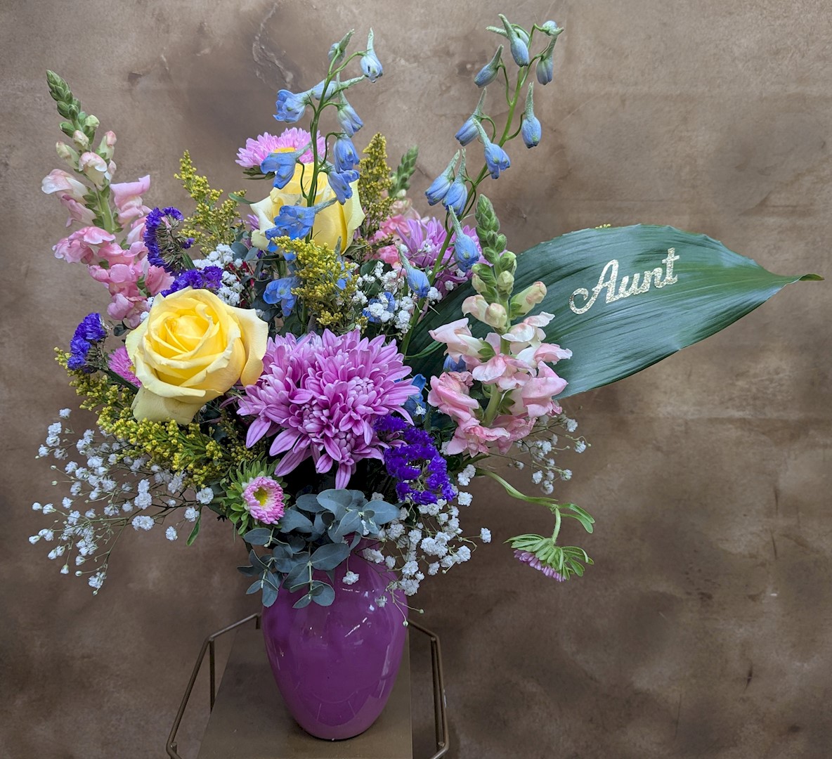 Flowers from "Aunt" - Lou Ann and Families and Janet Theye Families