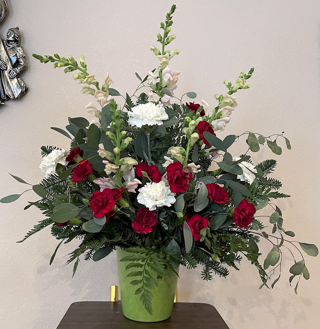 Flowers from Jim; Cathy and Van; Charles and Linda; Carol and Tony; Monica and Jeff; and Robert and Teresa