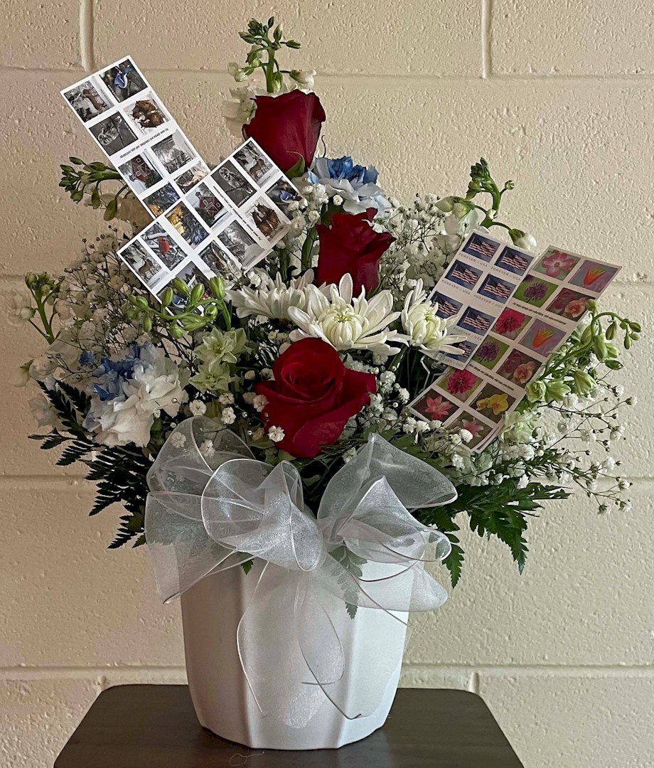 Flowers from Dena's Postal Family:
Jo, Arla, Judy H, Nancy
Linda Jonnel, Theresa, Ruby,
Howie and Larry M