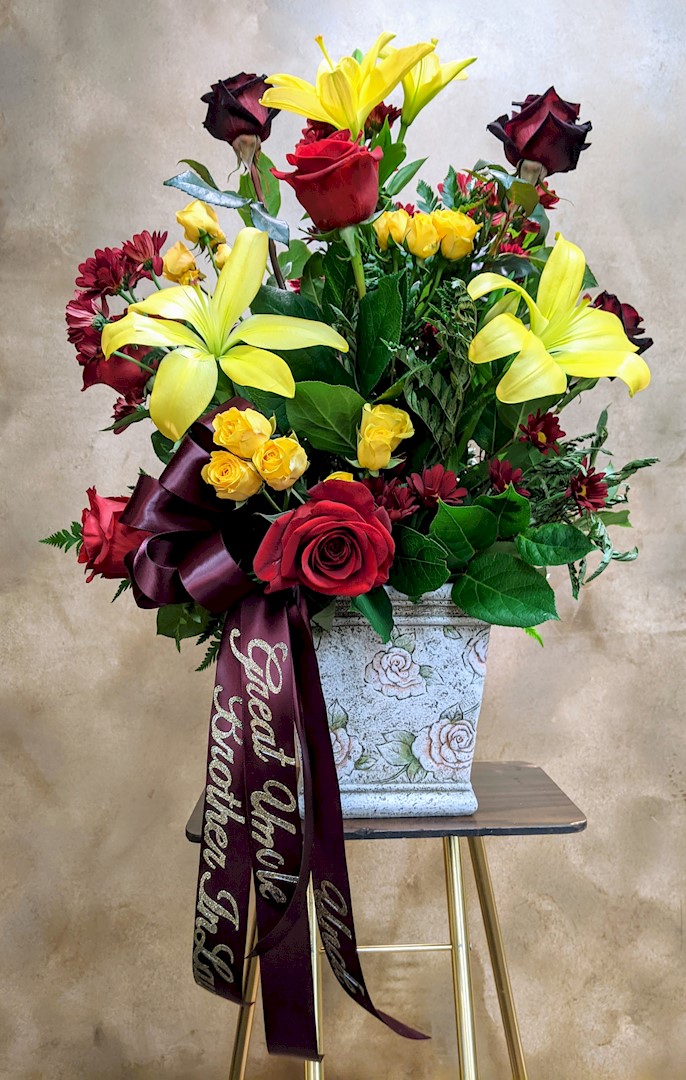 Flowers from Brennan and Vicki; John and Brett; Emily and Felicity; Aaron, Michele, Keegan, Aleeah, and Aariya; Marilyn and Bill; Connie and Paul; Johnny, Roberta, and Gabriella