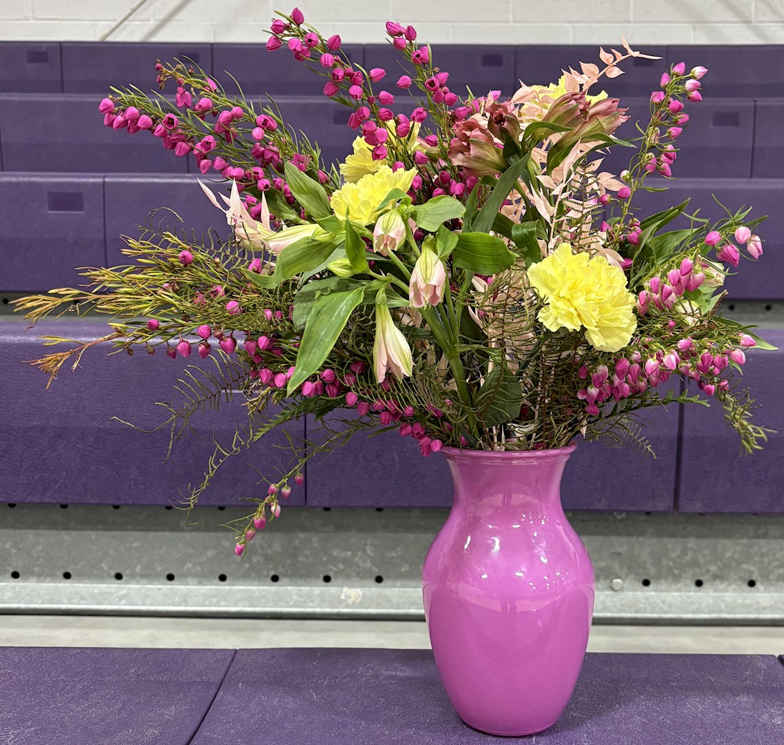 Flowers from Jim and Stephanie Schlatter and Winnie Trask