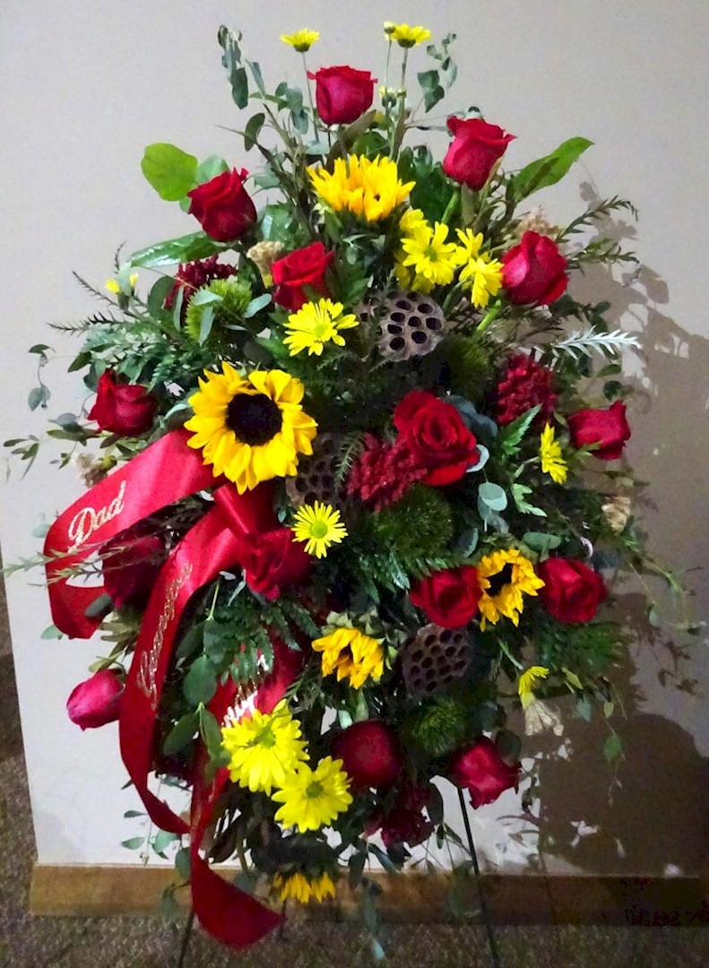 Flowers from "Dad" "Grandpa" "Great-Grandpa"