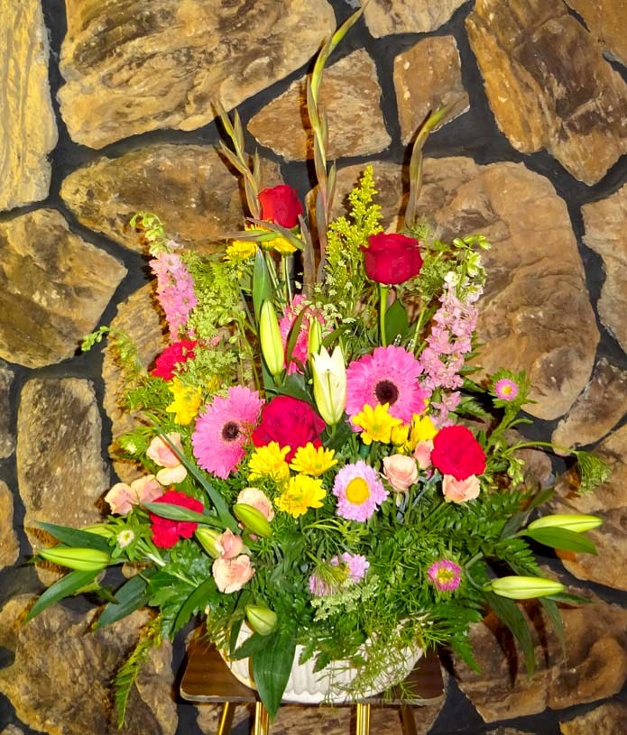 Flowers from Sharon, Tammy, Andrea, Cash, and Jamal