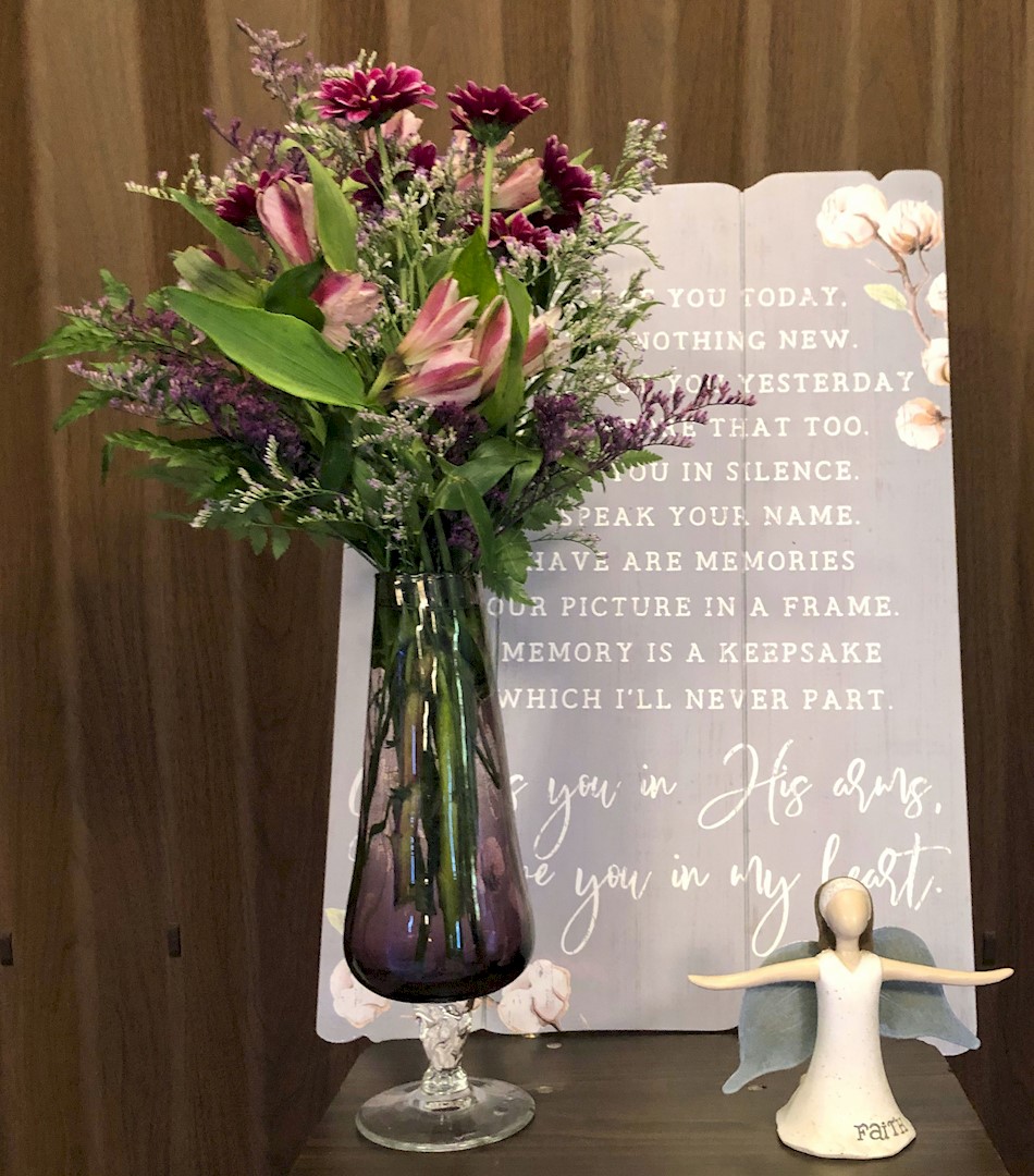 Flowers from Elden and Lillian and Eli, Emily, Elizabeth and Will