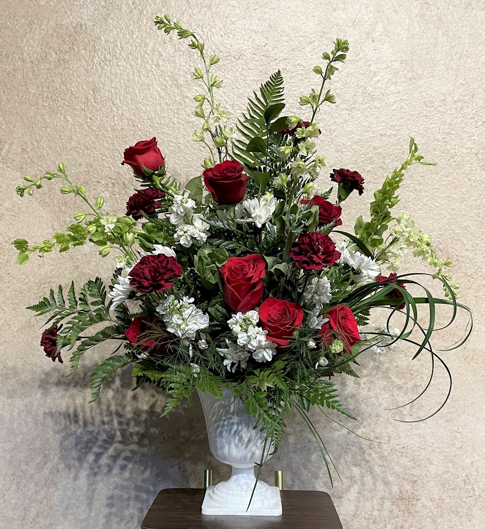 Flowers from Jim, Bev, and Family; Mary Ann; Jeff, Scott, Julie, Mark, and Janell; Pat and Gene; and Jill, Wendy, and Mike