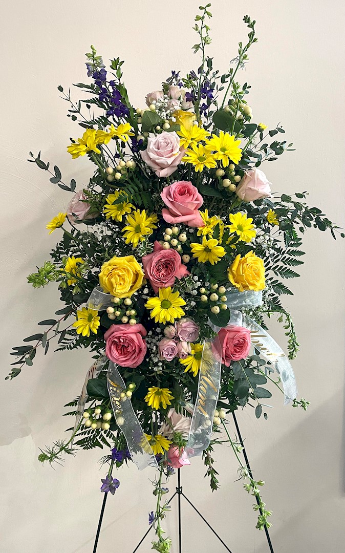 Flowers from "Aunt" "Uncle" "Sister" "Brother" - Karen and Terry; Bob; Scott, Stacey, and Family; Kevin, Kim, and Family; and Teresa, Roger, and Family