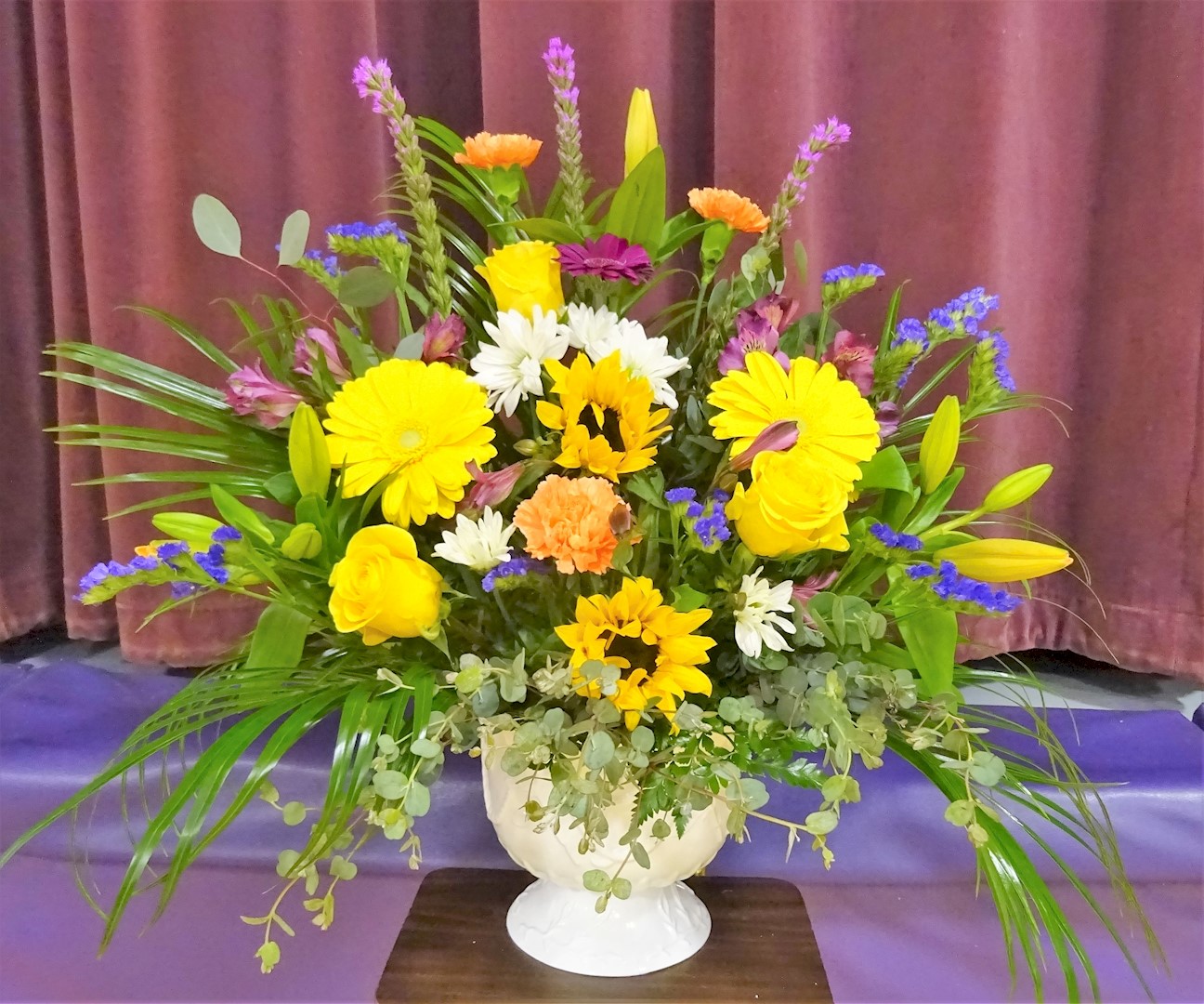 Flowers from The Raymond and Erlaine Bruan Family: Leroy and Joy; Cathy and Don; Debbie and Luther; John and Natalie; Colleen, Doug, and Laura